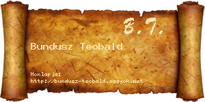 Bundusz Teobald névjegykártya